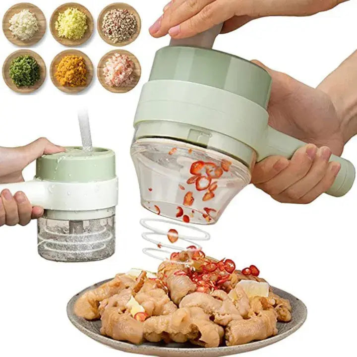 🔥 MagicCut™ 4-in-1 Electric Vegetable Cutter, Chopper & Slicer