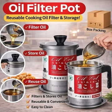 Stainless Steel Oil Filter & Storage Pot ⭐